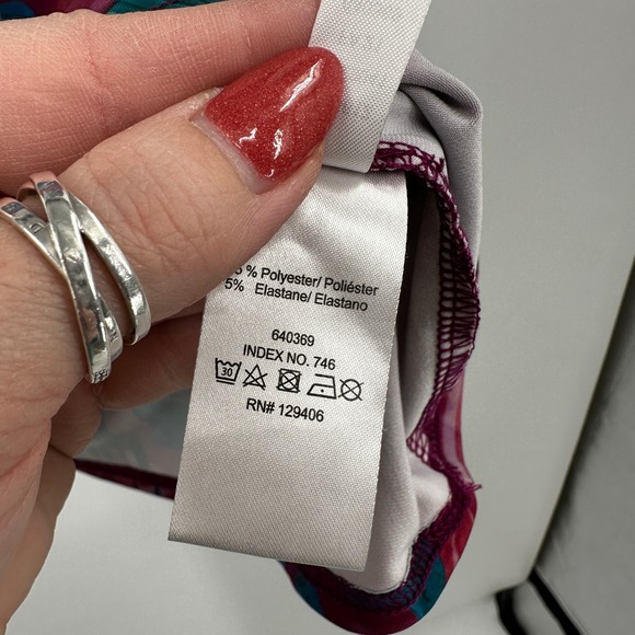 Venus Tropical Palm Leaf Print VNeck Bodycon Mini Dress Purple Blue Large Resort - Picture 6 of 10